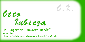 otto kubicza business card